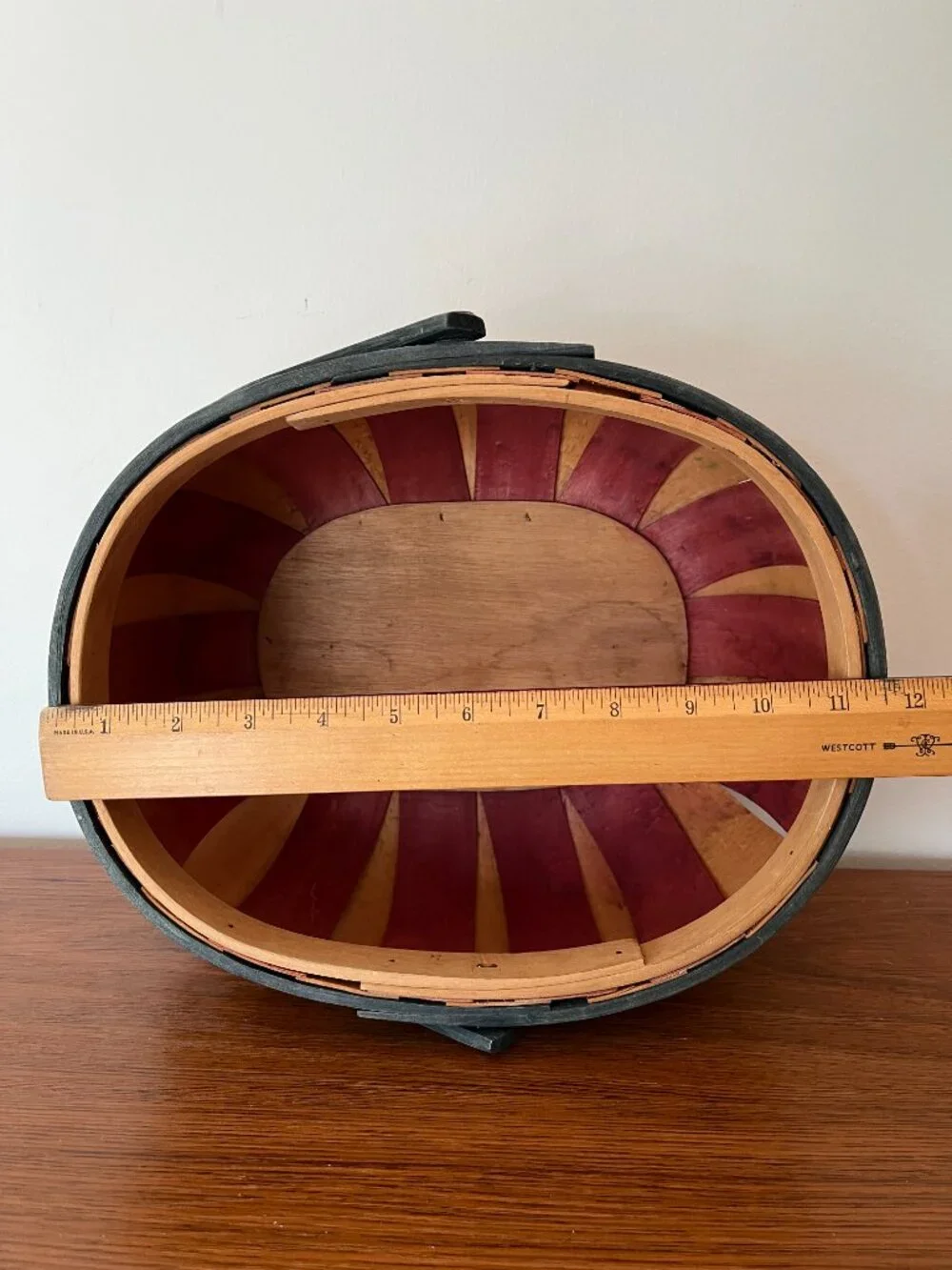 Patriotic Oval Shaped Wood Basket